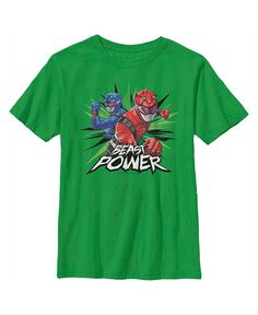 Детская футболка Power Rangers Beast Morphers Flash для мальчика Hasbro, зеленый