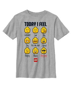 Детская футболка Today I Feel Mostly Awesome Emotions для мальчика Lego, серый