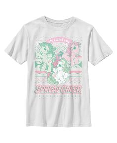 Детская футболка My Little Pony с развевающейся надписью Cheer для мальчиков Hasbro, белый