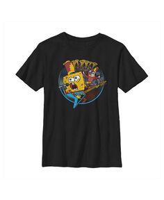Детская футболка Губка Боб Квадратные Штаны для мальчиков Bank Geek Practice Nickelodeon, черный