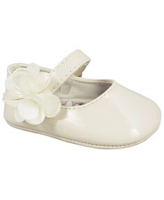 Туфли для маленьких девочек с накладным ремешком в виде цветка Baby Deer, слоновая кость/кремовый