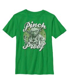 Детская футболка с защитой от пощипывания для мальчиков Звездные войны Йода и День Святого Патрика Disney Lucasfilm, зеленый