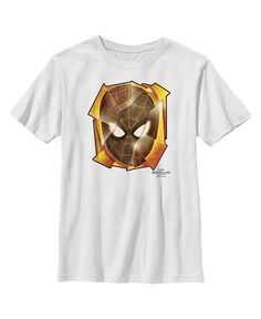 Детская футболка с золотой маской Человек-паук: дороги домой нет для мальчика Marvel, белый