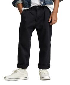 Укороченные брюки из хлопкового твила для новорожденных и маленьких мальчиков Polo Ralph Lauren, черный