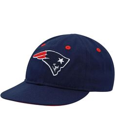 Унисекс для новорожденных, темно-синяя шляпа New England Patriots с напуском, гибкая шапка Outerstuff, синий