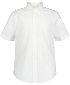 Униформа для маленьких мальчиков, синяя оксфордская рубашка стрейч Nautica, белый