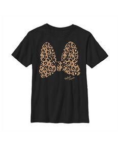 Фирменная футболка с бантом и принтом гепарда Минни Маус Disney, черный