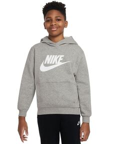 Флисовая толстовка Club для спортивной одежды для больших детей Nike, серый