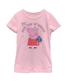 Детская футболка Свинка Пеппа для девочек Готовы к первому дню в школе Hasbro, розовый