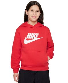 Флисовая толстовка Club для спортивной одежды для больших детей Nike, красный