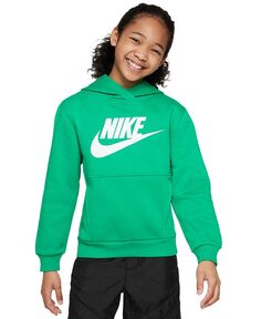 Флисовая толстовка Club для спортивной одежды для больших детей Nike, зеленый