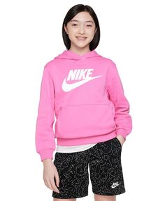 Флисовая толстовка Club для спортивной одежды для больших детей Nike, розовый
