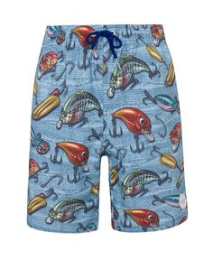 Детские шорты для бассейна Crankbait, эластичные в четырех направлениях, для мальчиков Psycho Tuna, синий