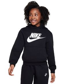 Флисовая толстовка Club для спортивной одежды для больших детей Nike, черный