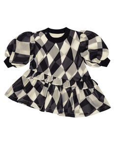 Детское платье из махровой ткани и органзы для новорожденных OMAMImini, черный