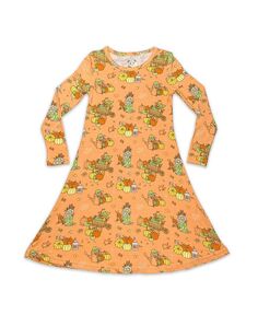 Детское платье с длинными рукавами и тыквой для девочек Bellabu Bear, оранжевый
