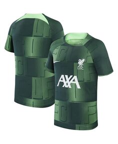Джерси Big Boys and Girls Green Liverpool 2023/24, выездная предматчевая футболка Nike, зеленый