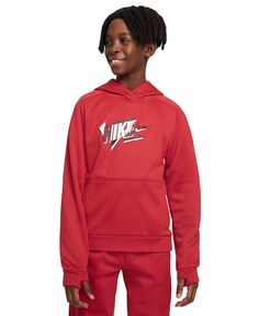 Флисовая толстовка с логотипом Big Kids Therma-FIT Nike, красный