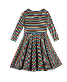 Детское платье из органического хлопка с принтом 3/4 и рукавами 3/4, детское платье Fair Trade Mightly, мультиколор