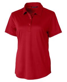 Женская рубашка-поло с короткими рукавами и фактурной эластичной тканью Prospect Cutter &amp; Buck, красный