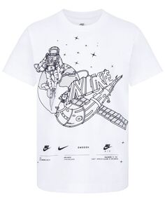 Футболка Little Boys со спутниковым рисунком Nike, белый