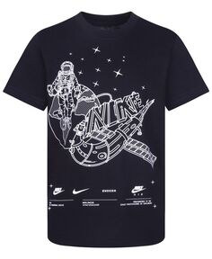 Футболка Little Boys со спутниковым рисунком Nike, черный