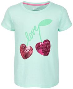 Футболка Little Girls Love с рисунком вишни и пайетками, созданная для Macy&apos;s Epic Threads, зеленый