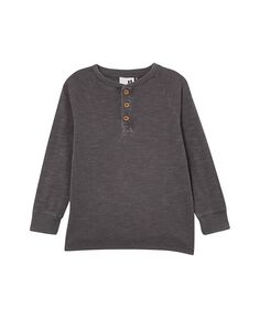 Футболка Henley с длинными рукавами Hayden для мальчиков для малышей COTTON ON, серый