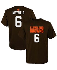 Футболка Big Boys Baker Mayfield Brown Cleveland Browns Mainliner Имя игрока Номер Outerstuff, коричневый