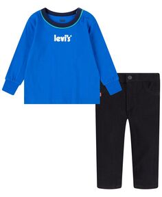 Футболка с длинными рукавами и джинсовыми джинсами для маленьких мальчиков, комплект из 2 предметов Levi&apos;s, мультиколор Levis