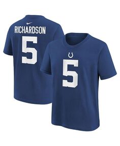 Футболка с именем и номером игрока Big Boys Энтони Ричардсона Royal Indianapolis Colts 2023 драфта НФЛ 2023 года Nike, синий