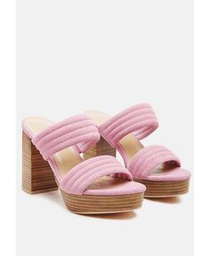 Женские замшевые босоножки без шнуровки MILLE-FEUX на блочном каблуке Rag &amp; Co, розовый