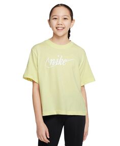 Футболка с логотипом Dri-FIT для девочек Nike, зеленый