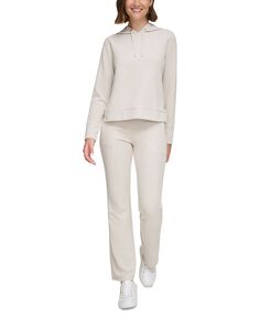 Женский текстурированный пуловер с капюшоном Calvin Klein, белый