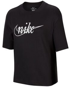 Футболка с логотипом Dri-FIT для девочек Nike, черный