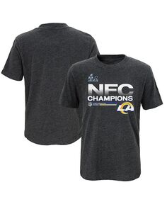 Футболка с логотипом Big Boys из коллекции трофеев NFC Champions Locker Room Los Angeles Rams 2021 с надписью Heathered Charcoal Fanatics, серый