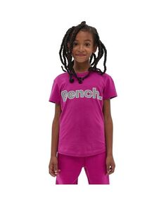 Футболка с логотипом Leora для девочек Bench DNA, фиолетовый