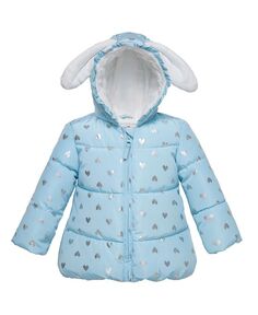Зимнее пальто-пуховик на мягкой флисовой подкладке для маленьких девочек Rokka&amp;Rolla, синий Rokka&Rolla