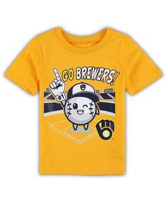 Золотая футболка Milwaukee Brewers Ball Boy для новорожденных Outerstuff, золотой