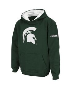 Зеленый пуловер с капюшоном и большим логотипом Big Boys Michigan State Spartans Stadium Athletic, зеленый