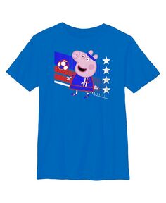 Футбольная детская футболка Свинка Пеппа для мальчиков, Тайвань, детская футболка Hasbro, синий