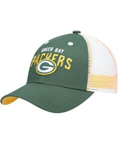 Кепка Snapback с сетчатой спинкой и застежкой на спине Green Bay Packers Core Lockup, унисекс, зеленый, белый цвет для дошкольников Outerstuff, зеленый/белый