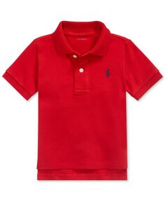 Хлопковая рубашка-поло с короткими рукавами для маленьких мальчиков Polo Ralph Lauren, красный