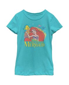 Классическая детская футболка Русалочка Ариэль для девочек Disney, синий