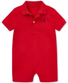 Хлопковая футболка-поло с короткими рукавами для маленьких мальчиков Polo Ralph Lauren, красный