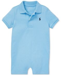 Хлопковая футболка-поло с короткими рукавами для маленьких мальчиков Polo Ralph Lauren, синий