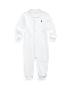 Классический хлопковый комбинезон-поло для маленьких мальчиков Polo Ralph Lauren, белый