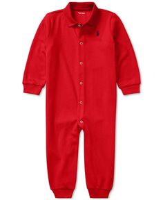 Классический хлопковый комбинезон-поло для маленьких мальчиков Polo Ralph Lauren, красный
