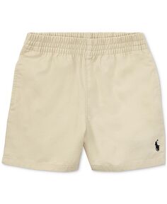 Классические шорты без застежки из твила для маленьких мальчиков Polo Ralph Lauren, коричневый/бежевый