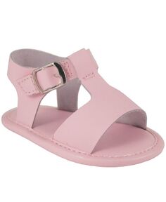Кожаные сандалии с Т-образным ремешком для маленьких девочек Baby Deer, розовый